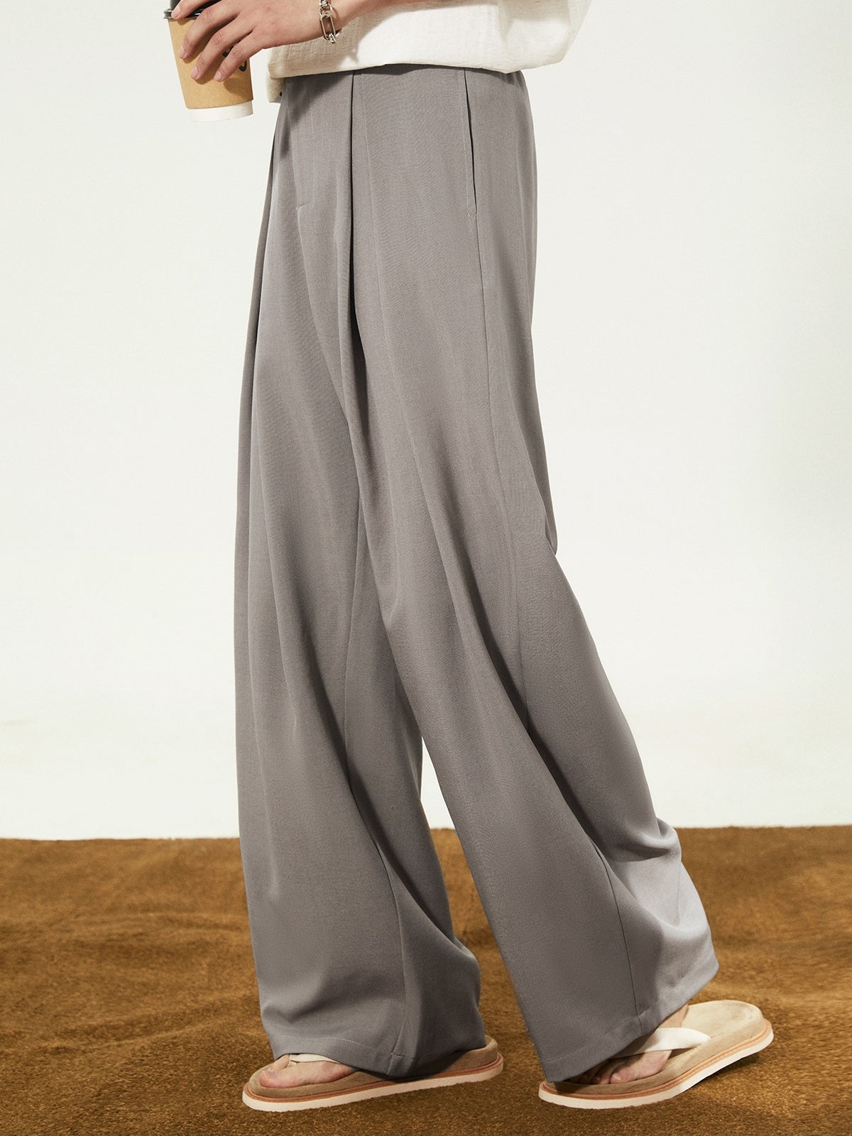 Stereo Gathering A Wide-leg Dress Pants Pants