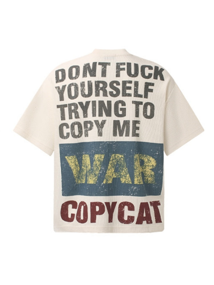 Retro Slogan Portrait Printed T-shirts