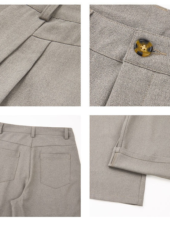 Old Money Style Stereo Pleating Dress Pants Pants