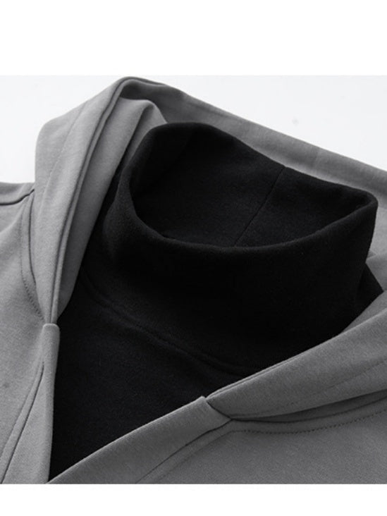 Fake Two Pieces Turtleneck American Loose Hoodies