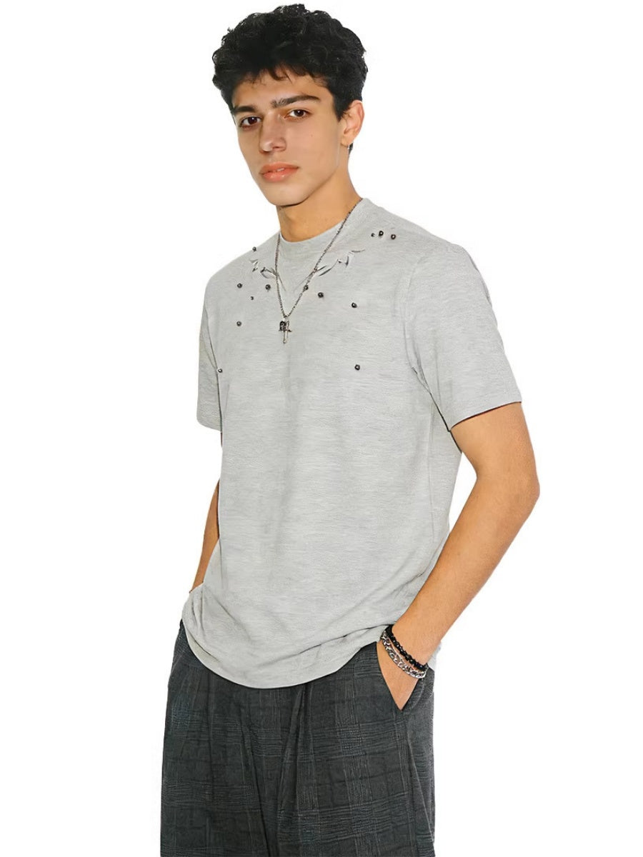Cleanfit Spine Beading Embroidery T-shirts