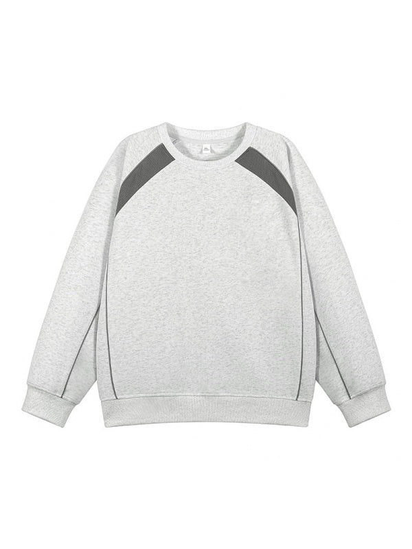 Contrasting Colors Deconstruction Splicing Crew Neck Sweatshirt