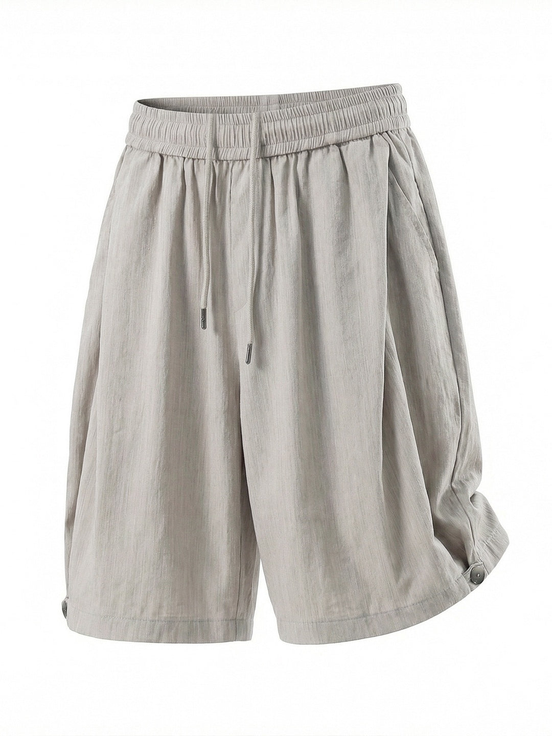 Slight Wrinkles Gathering Straight-fit Five Points Dress Pants Shorts