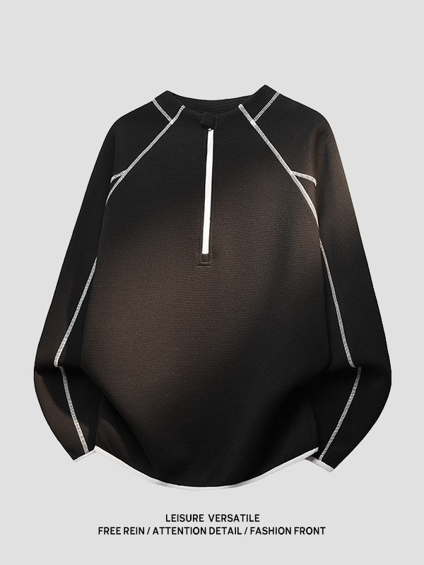 Color-blocked Line Loose-fit Sweatshirts&Hoodies