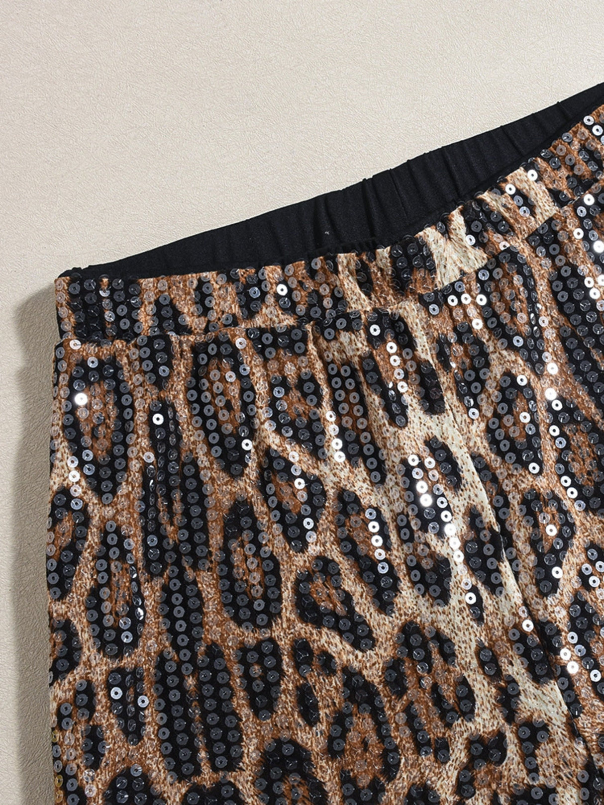Leopard Print Sequins Pants