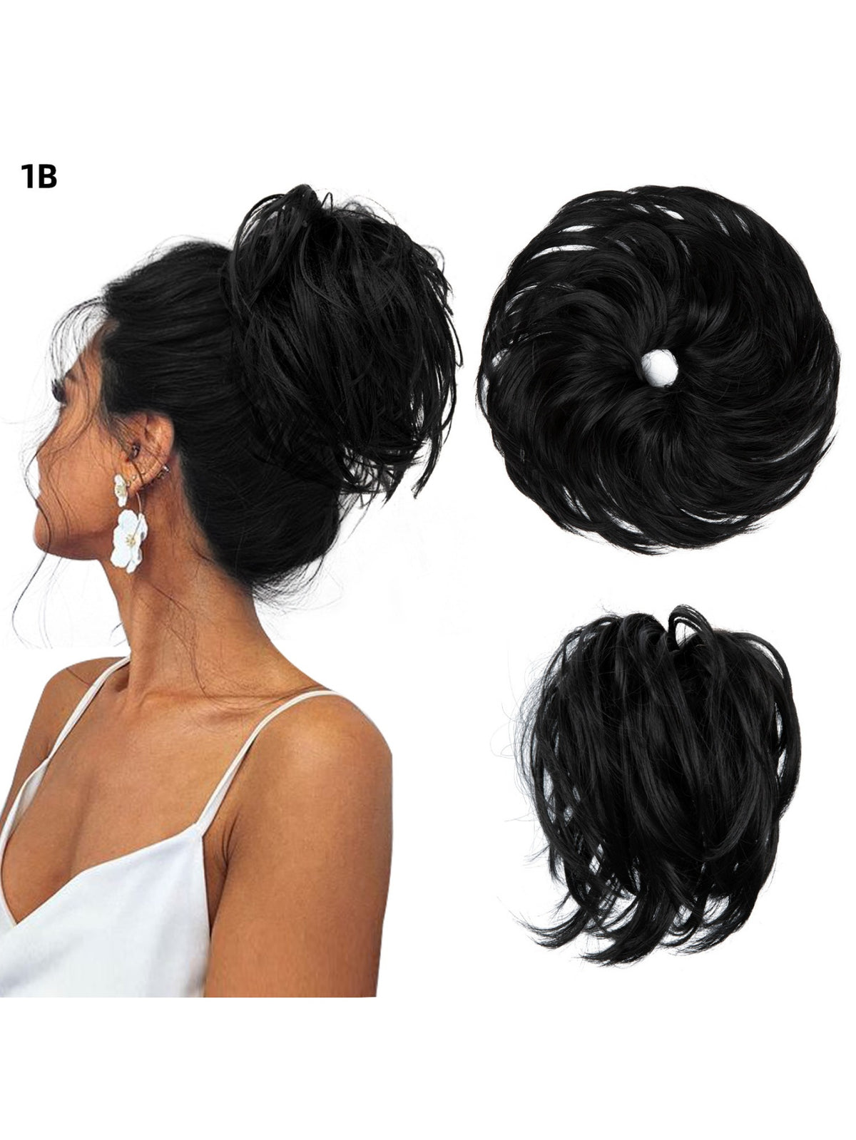Fluffy Long Beard Curly Hair Updo Wig