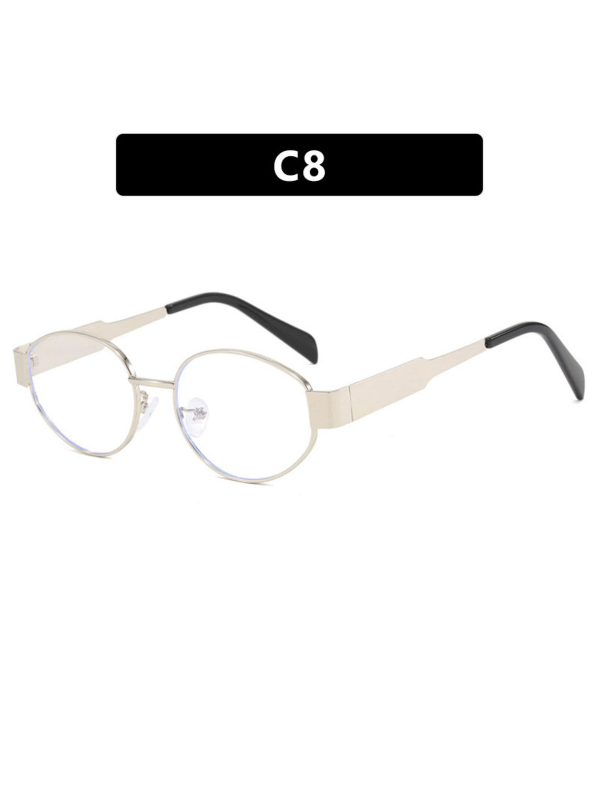 Retro-Sonnenbrille aus Metall, oval
