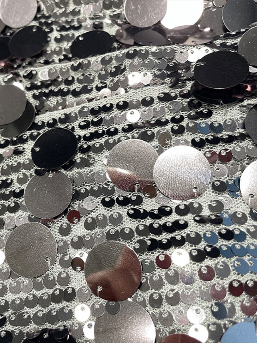 Sleeveless Bodycon Dress Large Sequins Backless Halter Short Dress