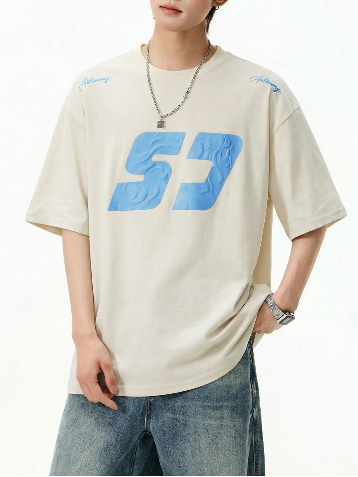 Color-blocked Printed Loose-fit T-shirts