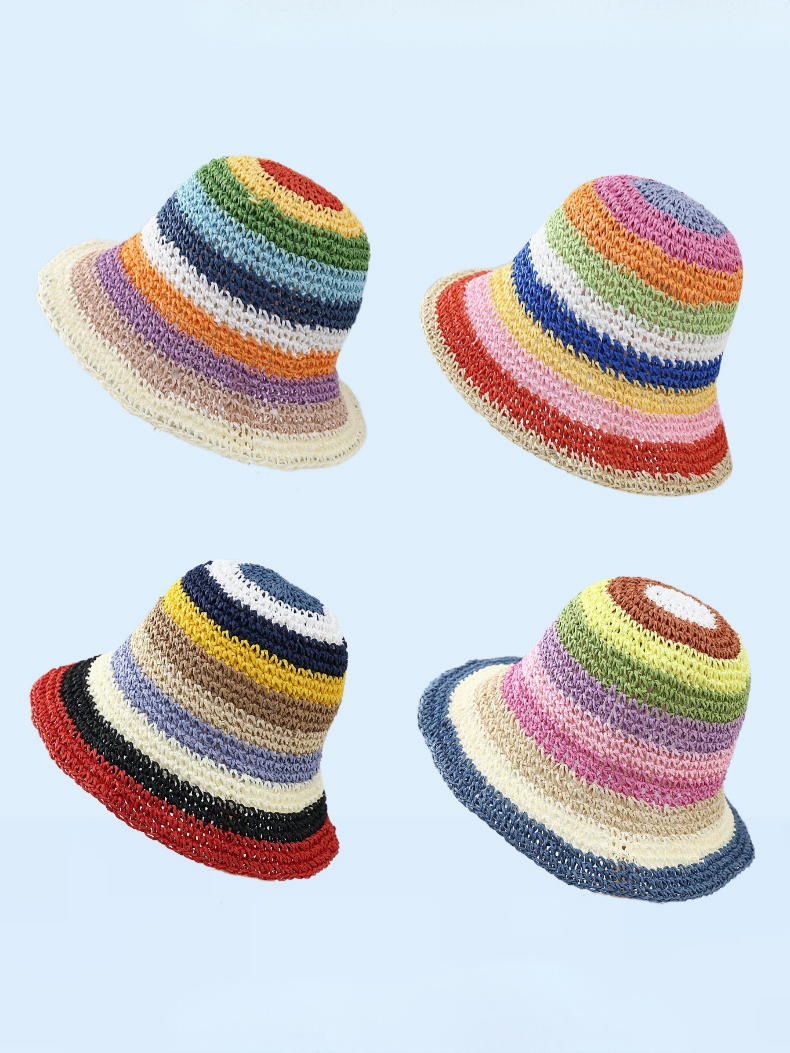 Rainbow Woven Straw Hat