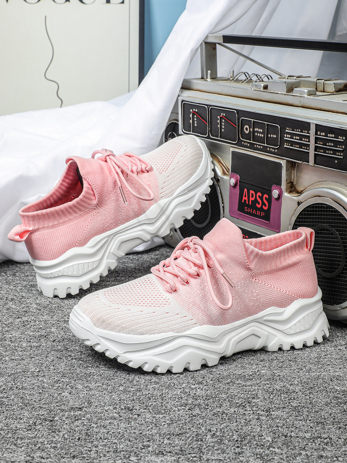 Color-blocked Unisex Casual Sneakers