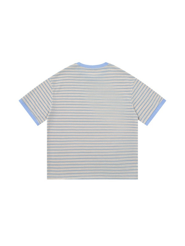 Color-blocked Stripes Loose-fit T-shirts