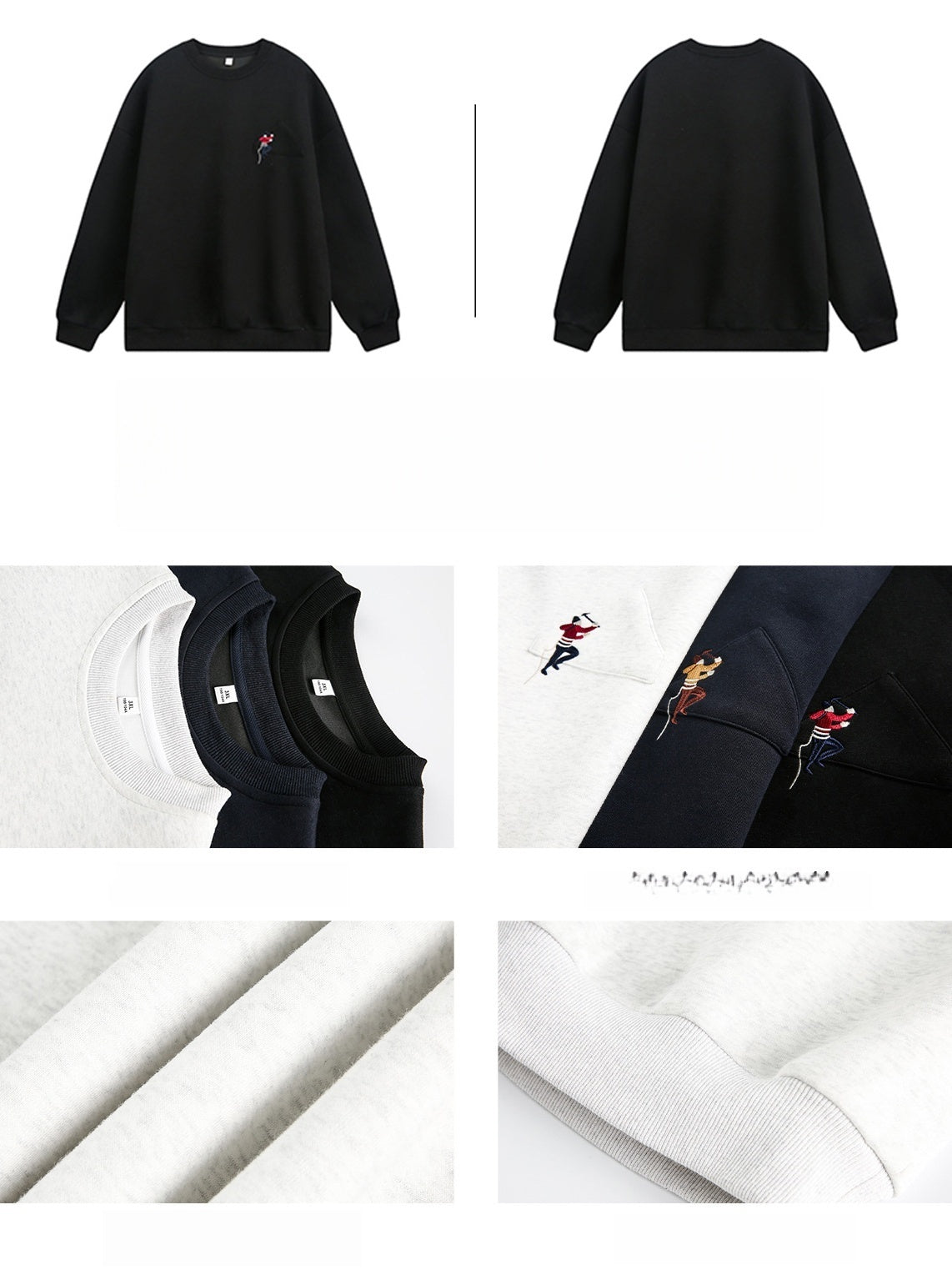 Liber Autumn Men's Embroidered Pattern Pattern Sweatshirts
