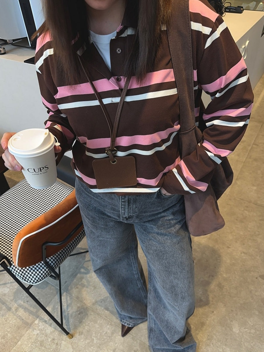 Liber Autumn Women's Stripes Polo T-shirts