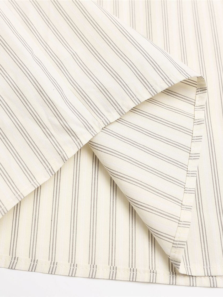 Liber Autumn Neutral wear Tie Stripes Shirts