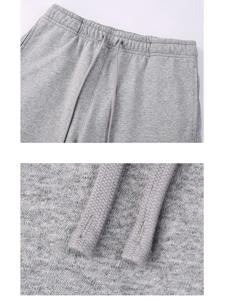 Half Zipper Stand Collar Rough Edge Splicing Sweatshirts&Hoodies Straight-leg Trousers Set