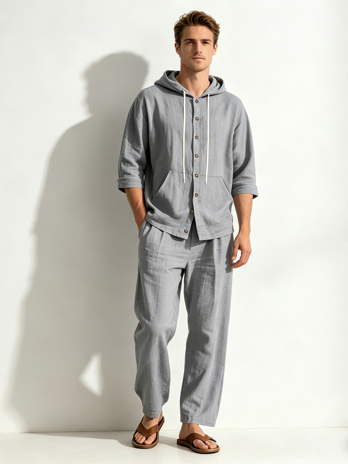 Leisure Flax Beach Hooded Set 2-piece Sets