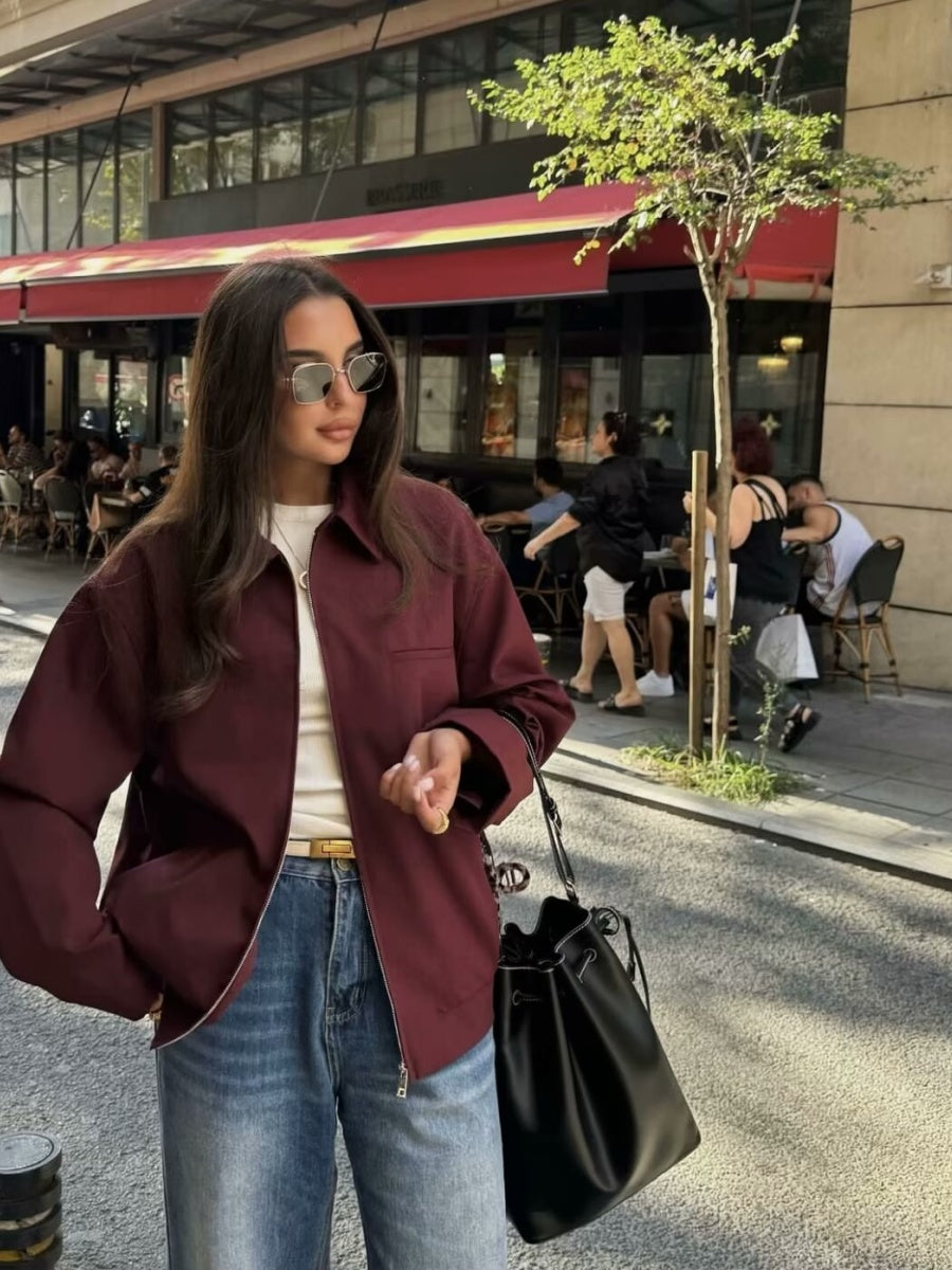 Claret Pocket Long sleeve Jackets