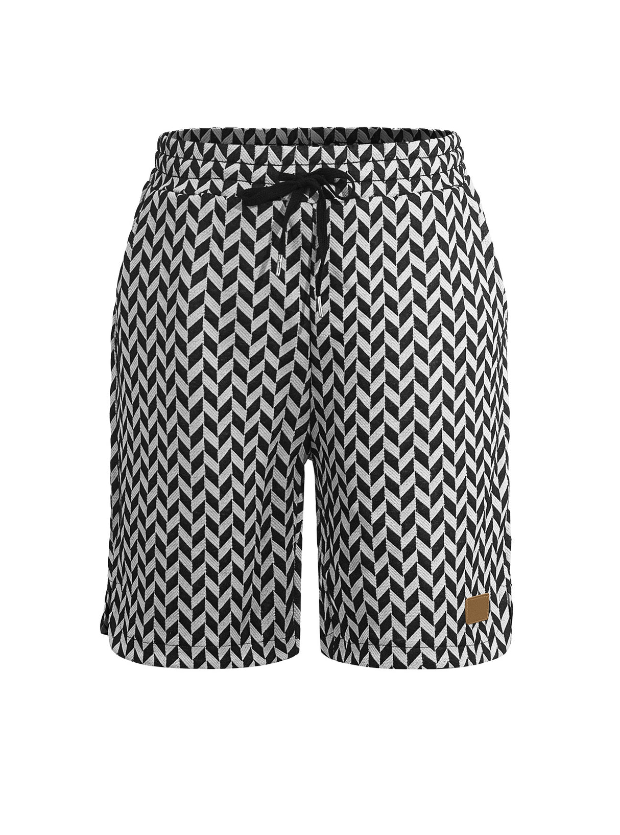Herringbone Pattern Breathable Stretch Five Points Shorts