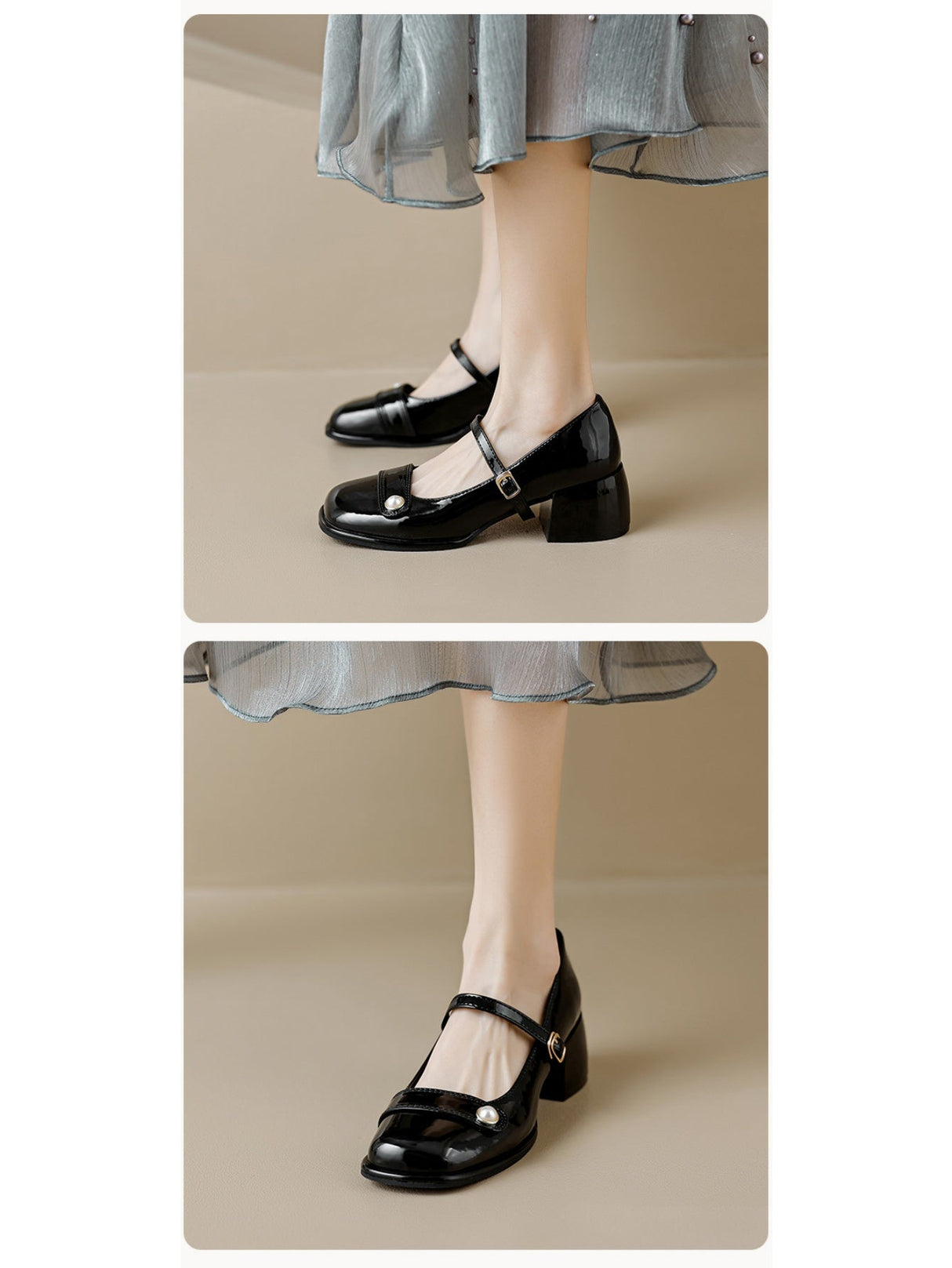 Liber Spring and Autumn Pearl Women's Mary Jane Shoes