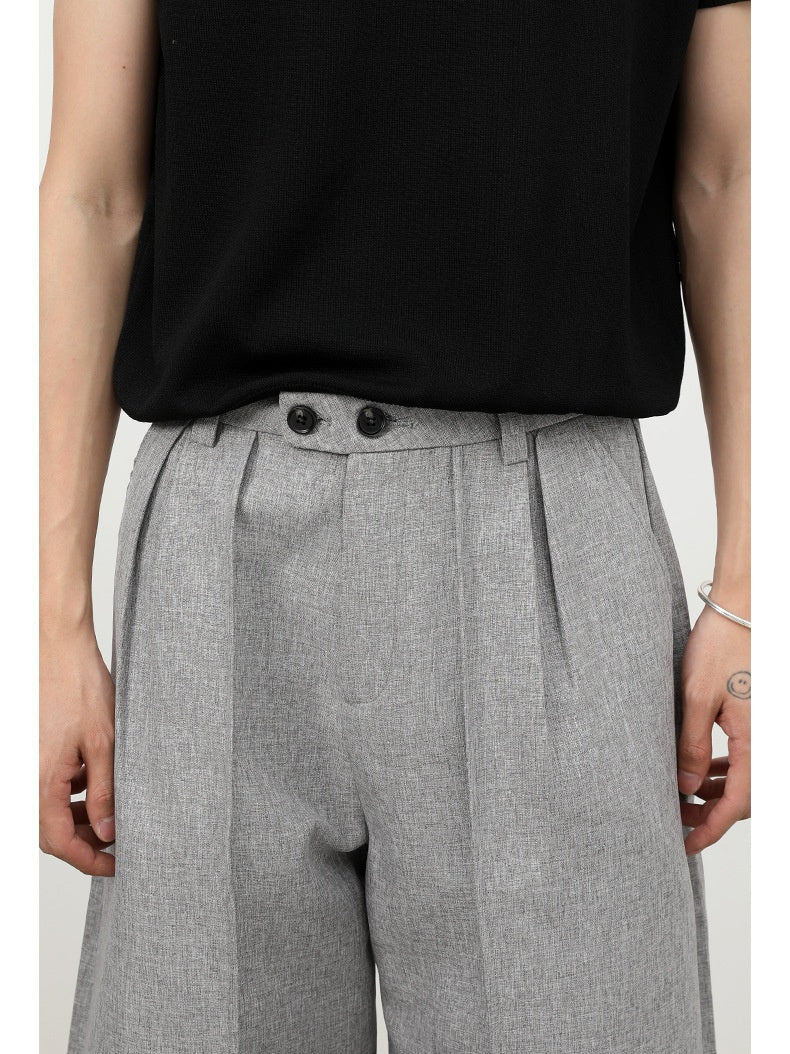 Old Money Style Double Pleat Straight-fit Dress Pants Pants