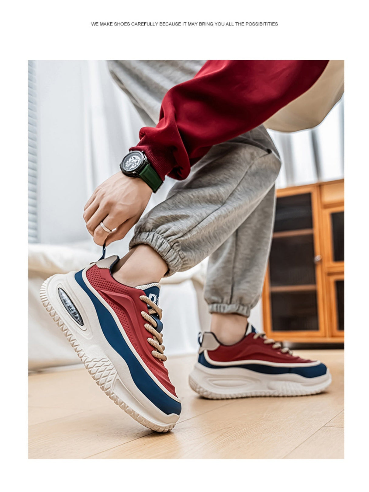 Liber Four Seasons Colorblock Thick-soled Men's Casual Sports Shoes