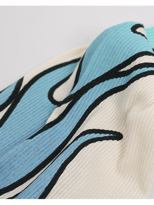 Liber Autumn Neutral wear Color matching Printed T-shirts