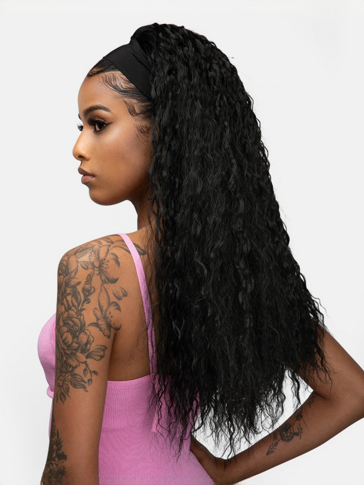 Long Curly Wool Hair With Half-head Wig Made Of Synthetic Fibers