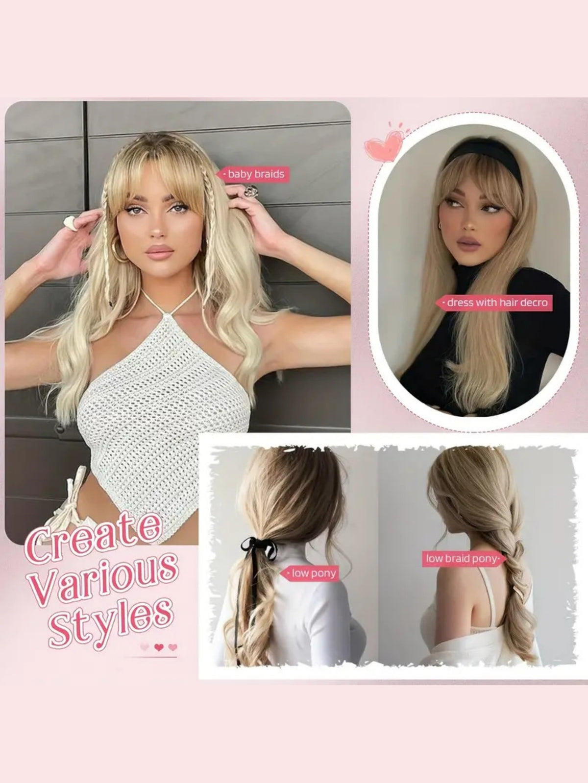 Invisible, Seamless, Long, Curly Wig With White Hair Covering