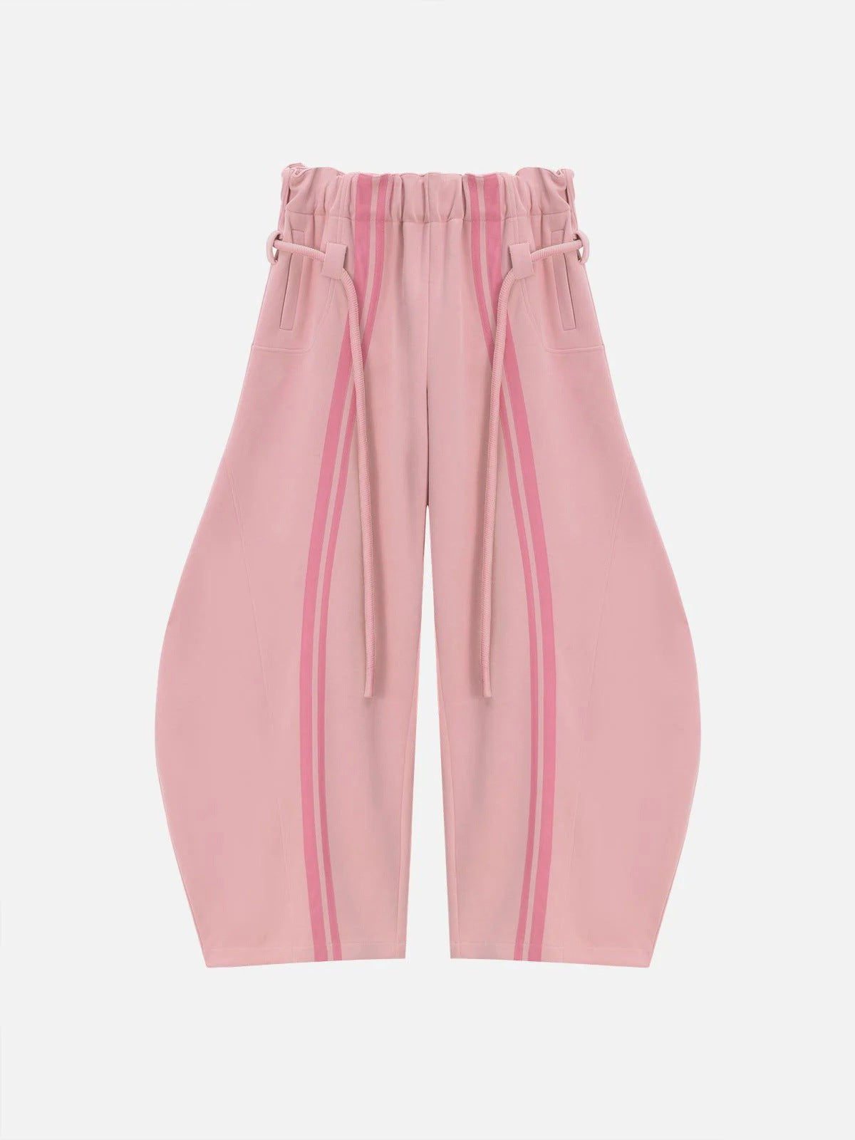 Casual Women's Street Style Drawstring Trousers, Loose And Fashionable, Waist-cinching Wide-leg Trousers, Floor-length Trousers