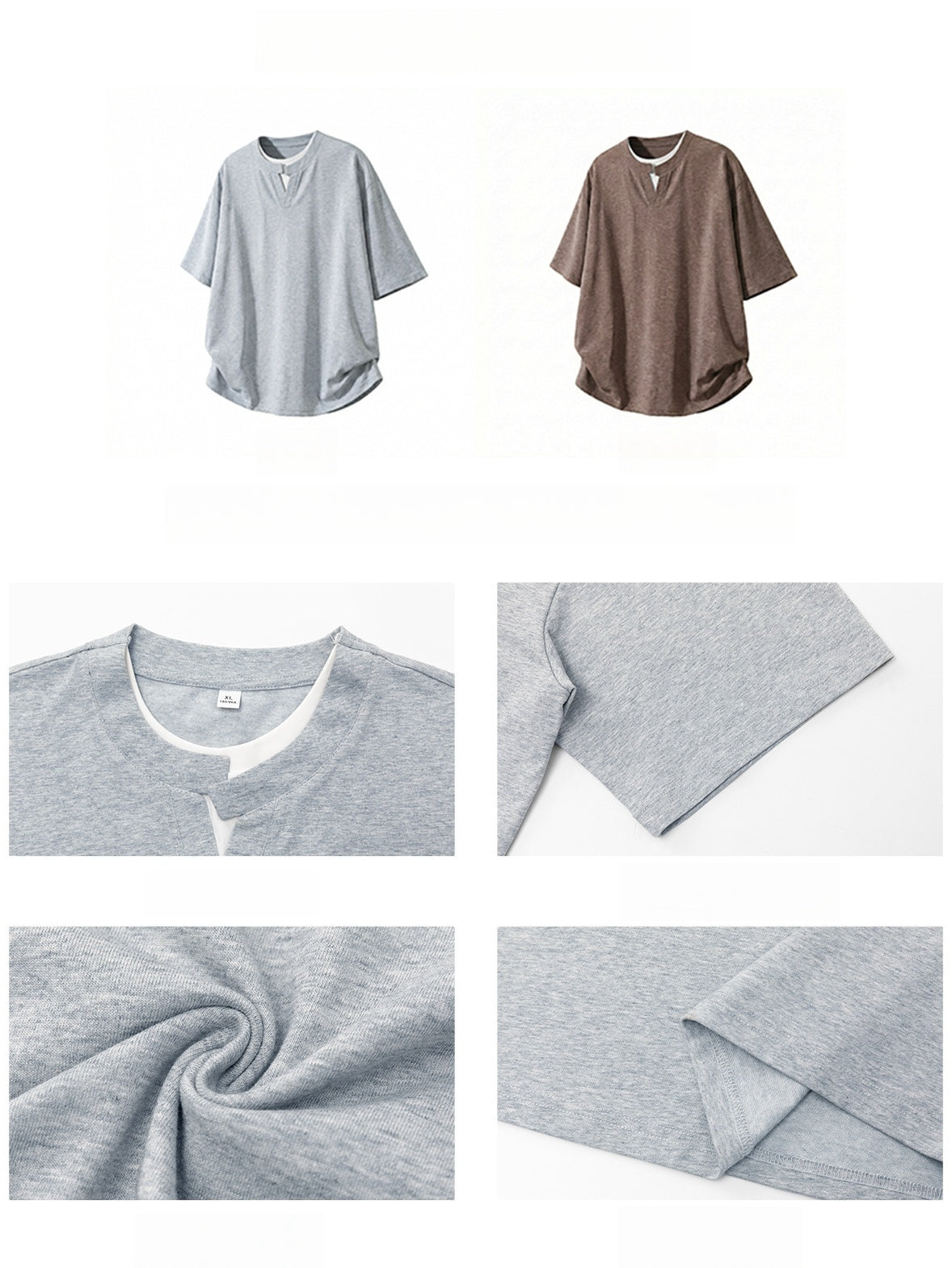 Simplicity Layered-look Loose-fit Asymmetrical T-shirts