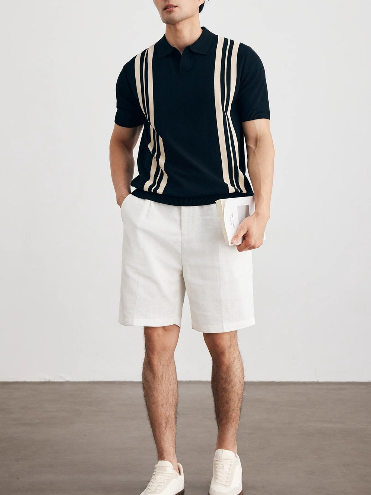 Vertical Stripe Old Money Style Polo Shirts