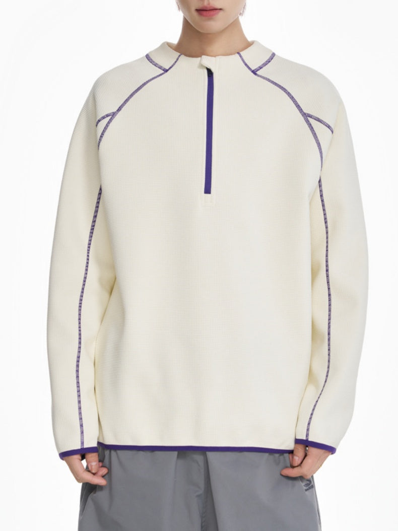 Color-blocked Line Loose-fit Sweatshirts&Hoodies