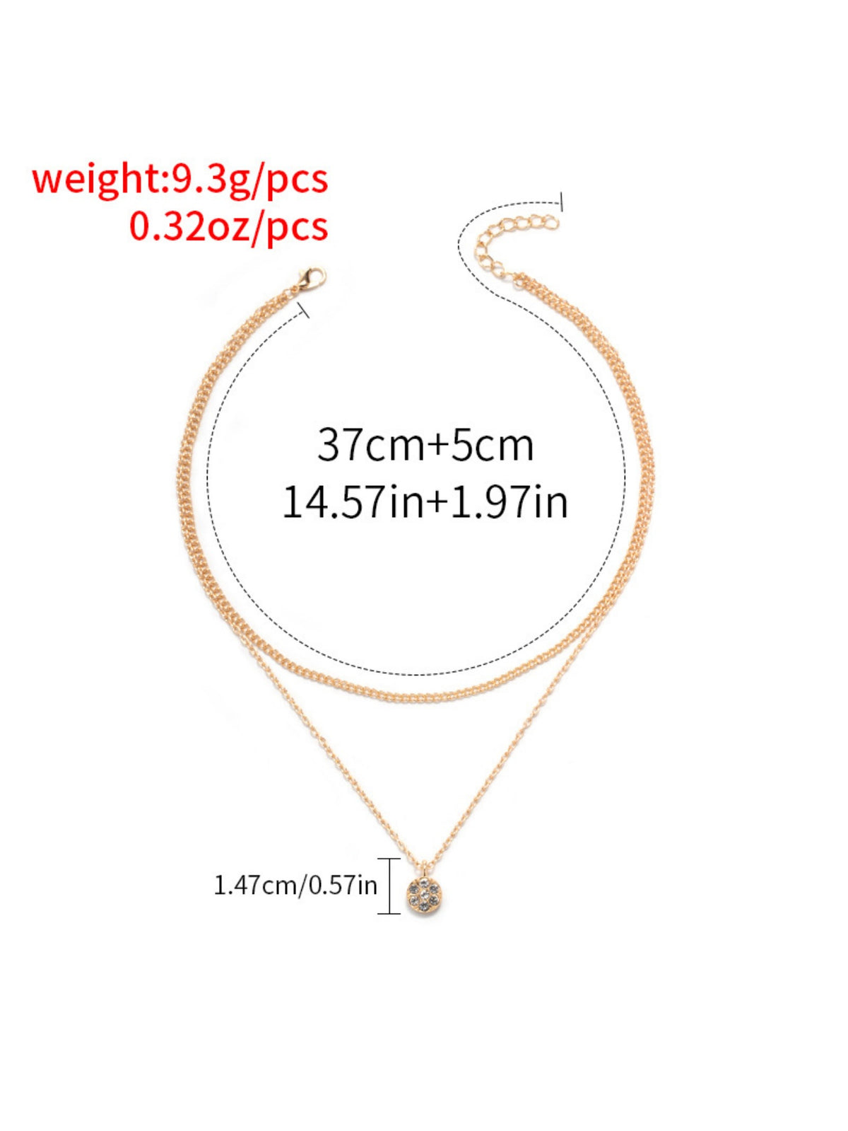 Diamond-set Multi-layered Pendant Necklace
