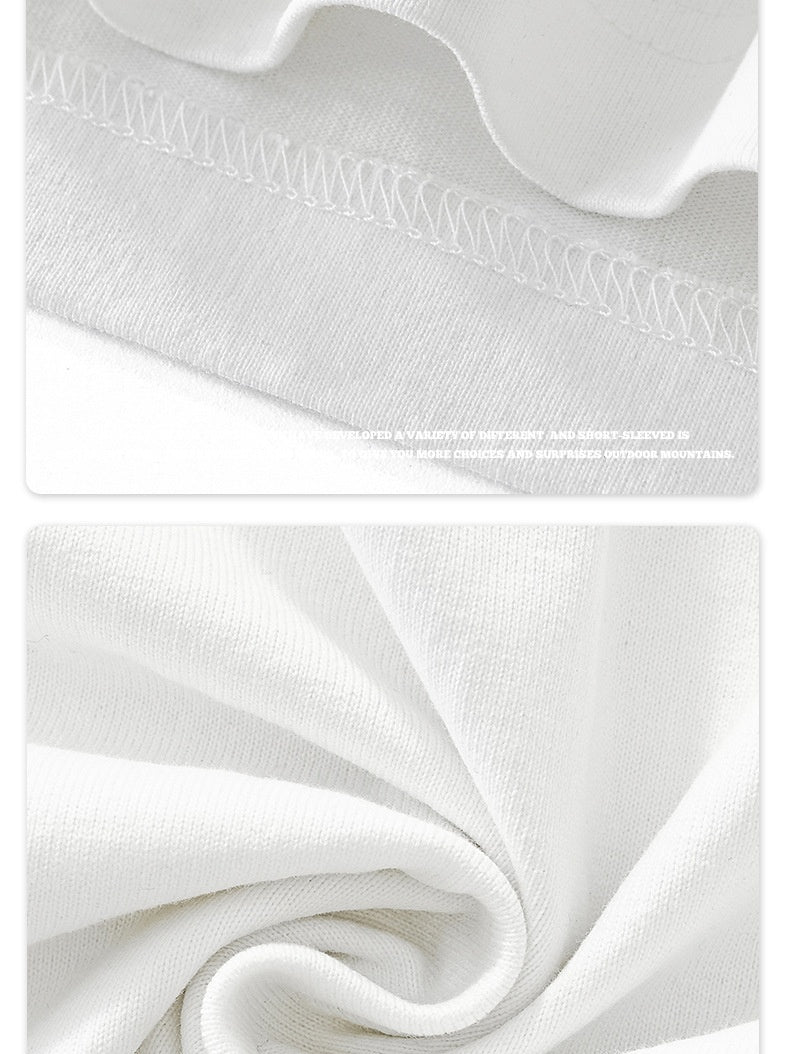 Liber Autumn Neutral wear Color matching Solid Color T-shirts