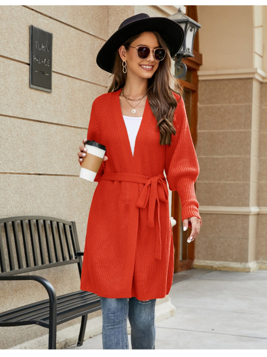 Liber Autumn Women's Plain stitch Mid-length Cardigans Coat