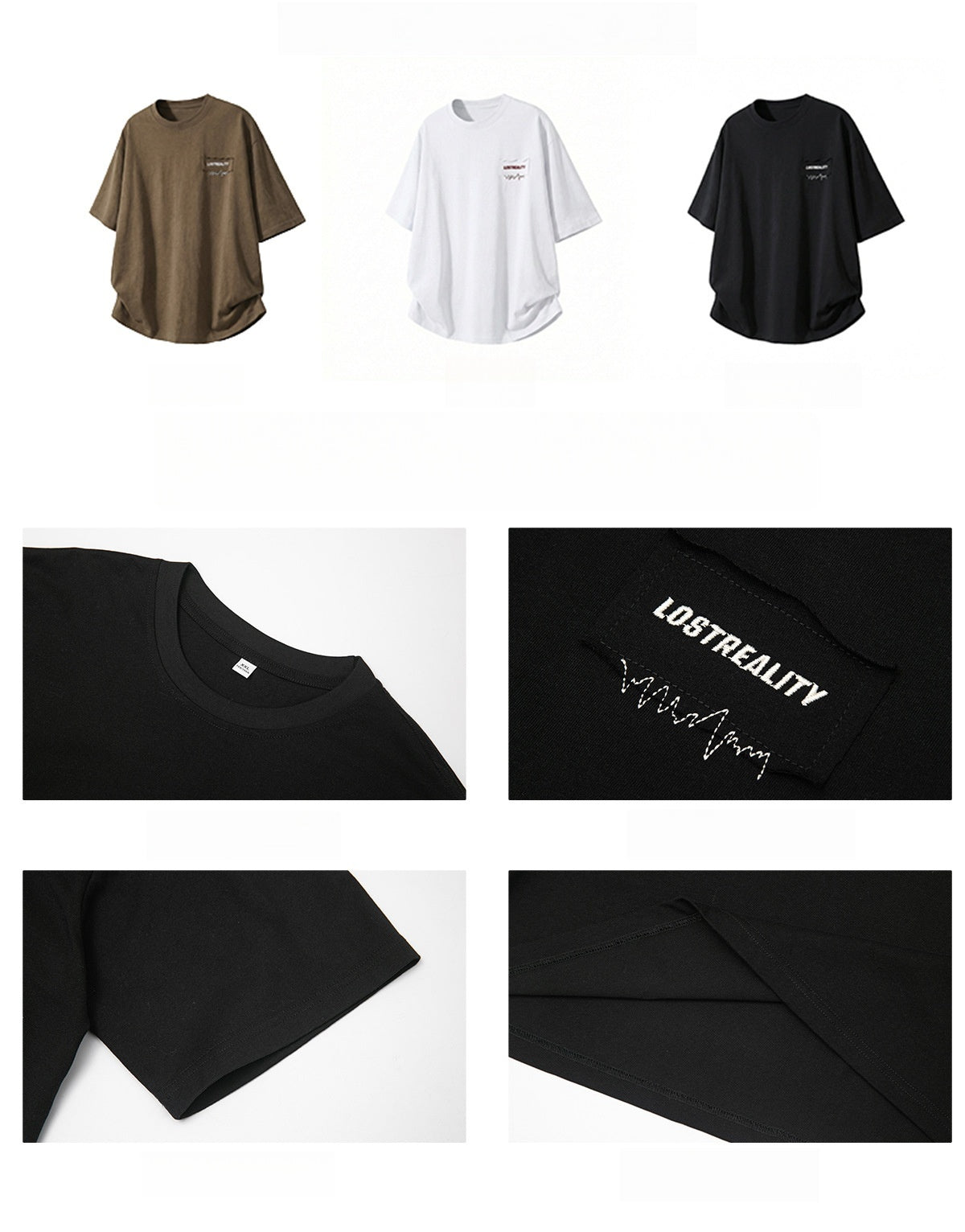 Color-blocked Letter Applique Loose-fit T-shirts