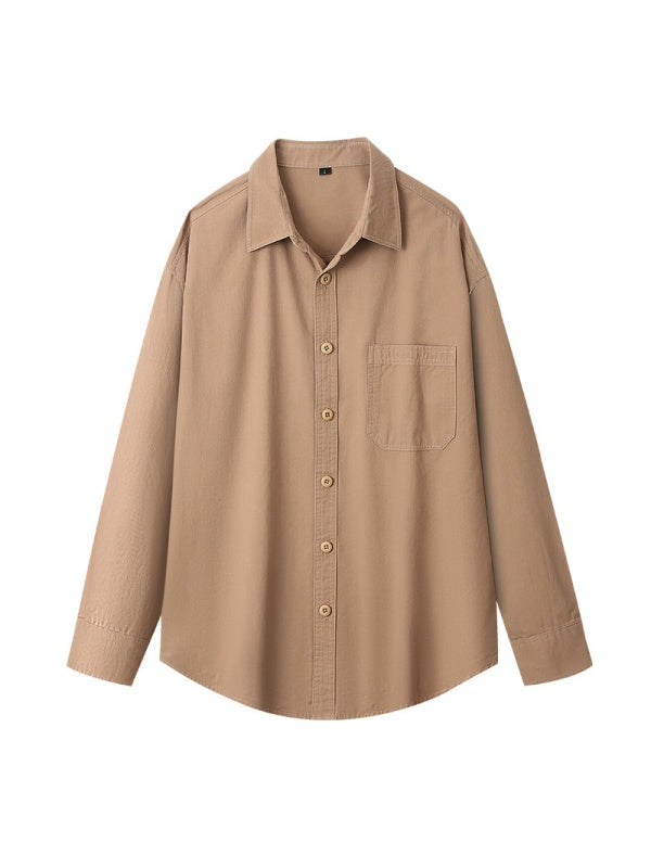 Retro Simplicity Loose-fit Shirts