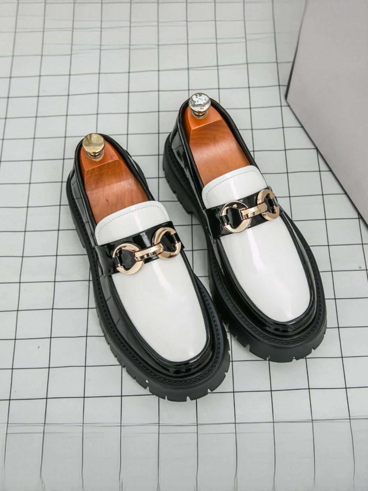 Metal Buckle Platform Slip-on Loafers