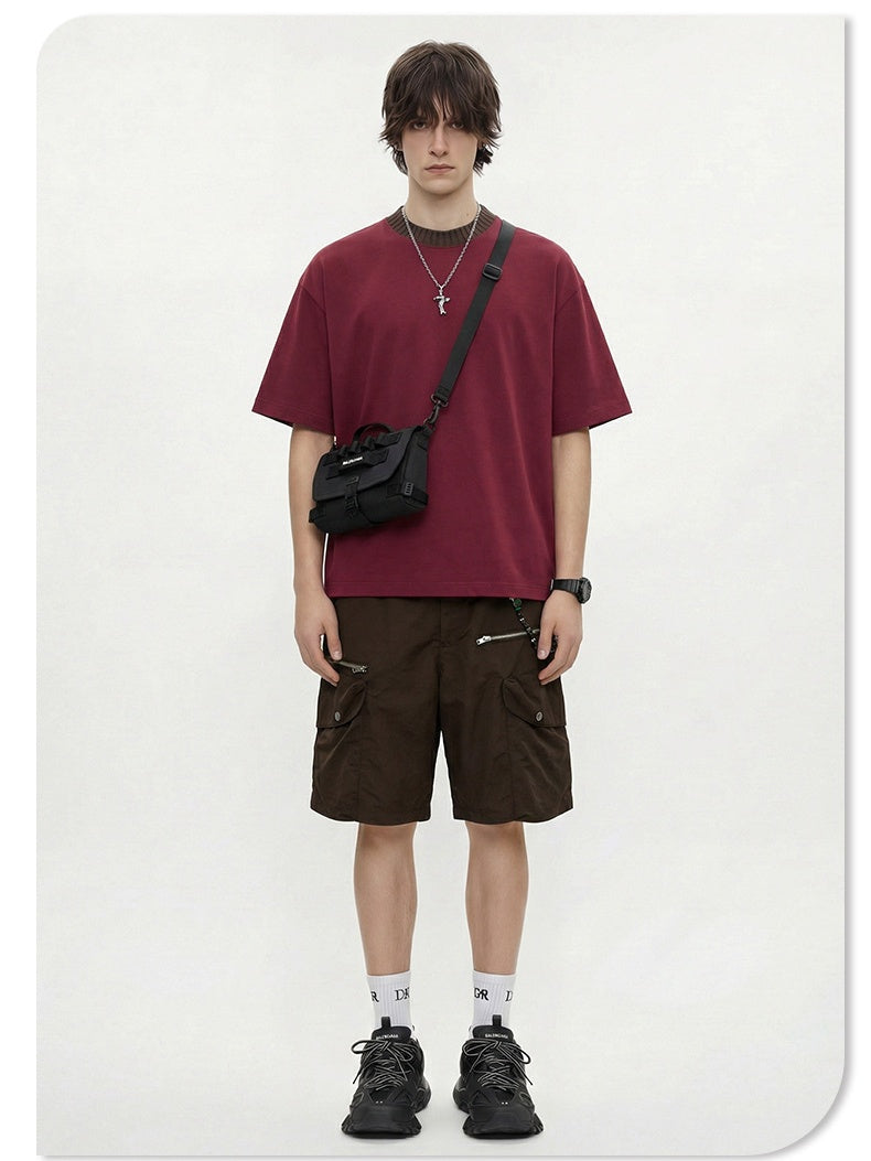 Color-blocked Cropped T-shirt