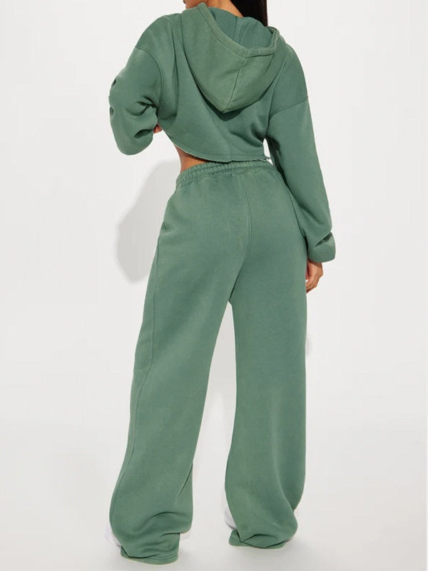Long-sleeved Athletic Casual Sweatshirt Set