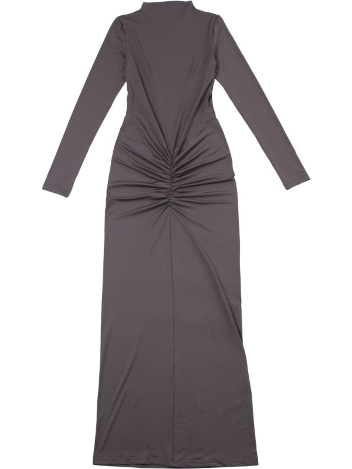 Pleated Splicing Sexy Waist Slimming Solid Color Long Skirt Temperament Dress For Women