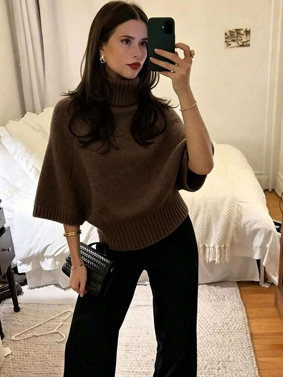 Autumn And Winter High-neck Loose Knit Sweater