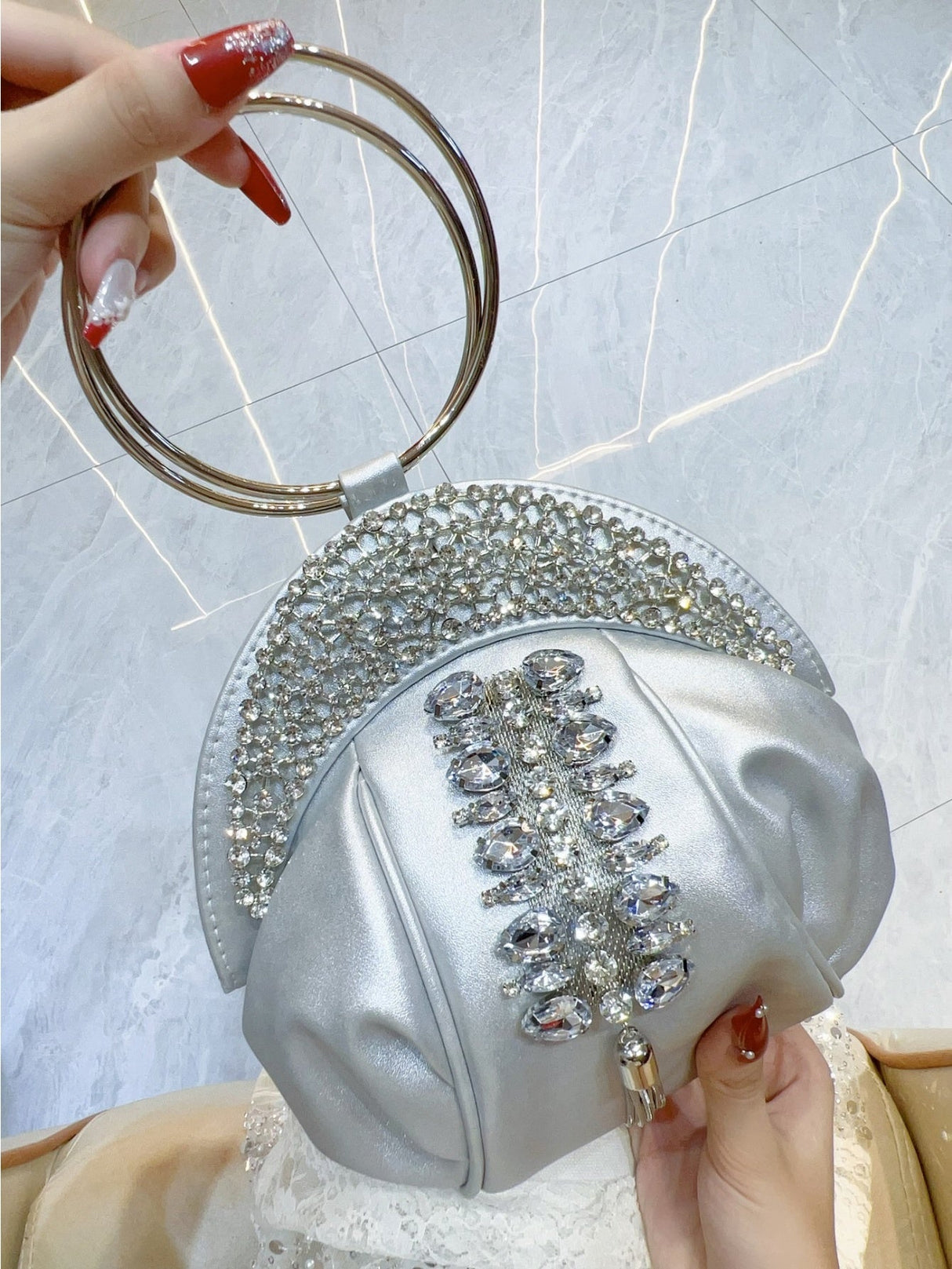 Liber Four Seasons ACC Pleated Diamond Cloud Bag