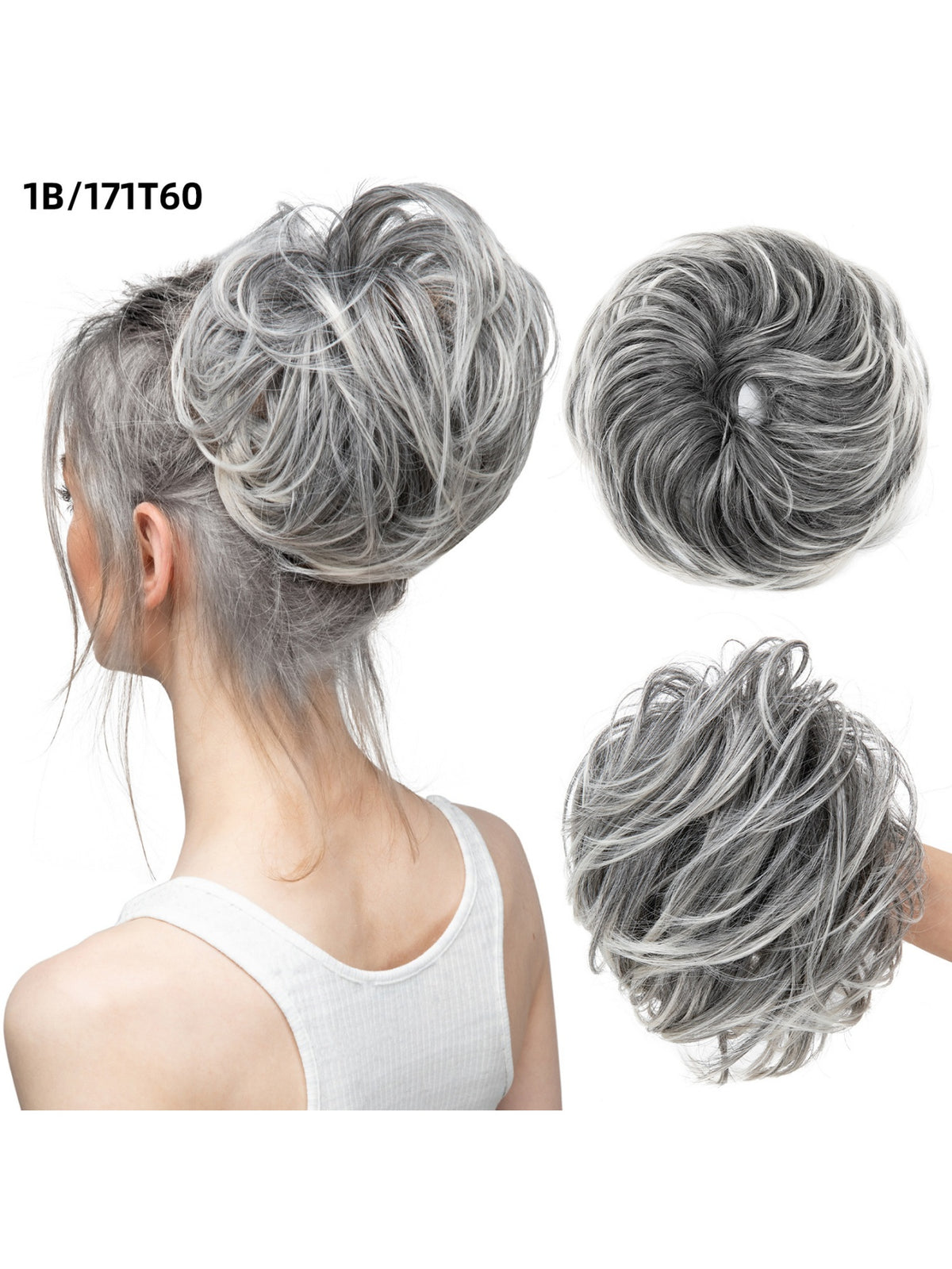 Fluffy Long Beard Curly Hair Updo Wig
