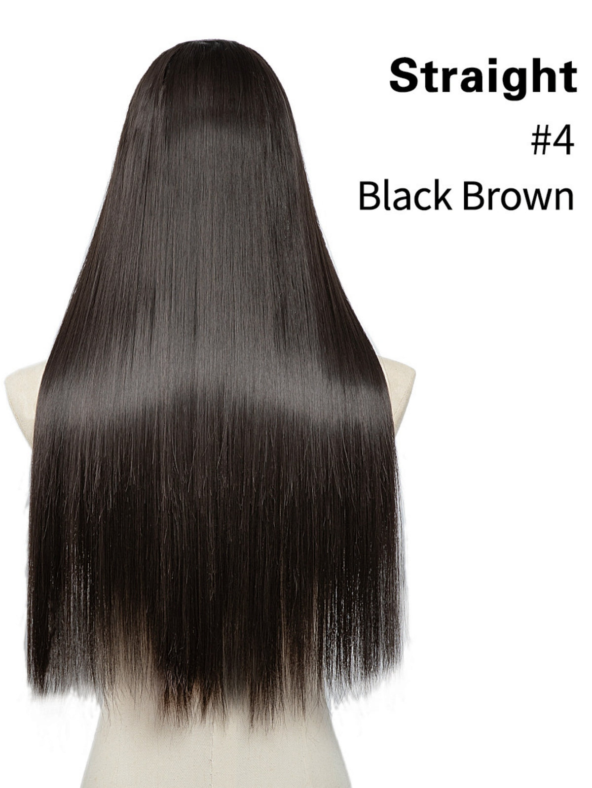 U-shaped Half-head Wig With Seamless Hair Extensions, One-piece Long Straight Wig