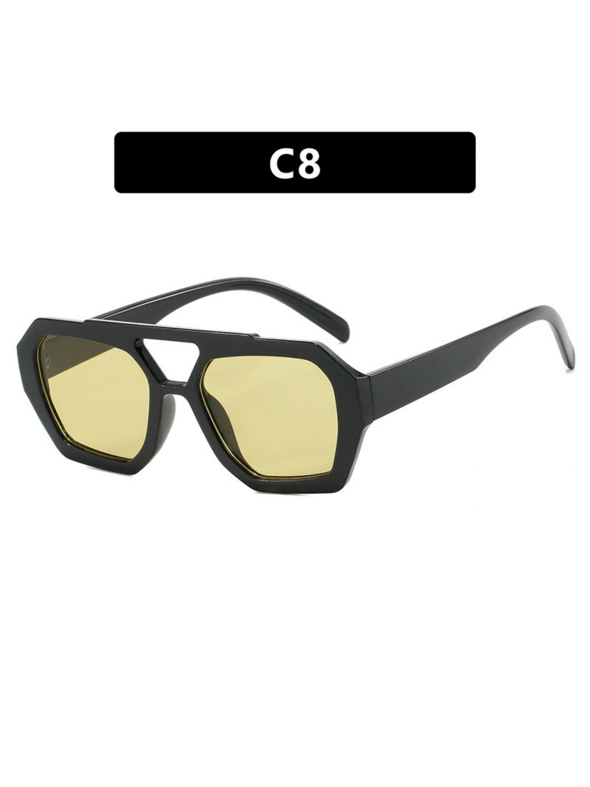 Sonnenbrille mit Doppelsteg und unregelmäßigem Leopardenmuster