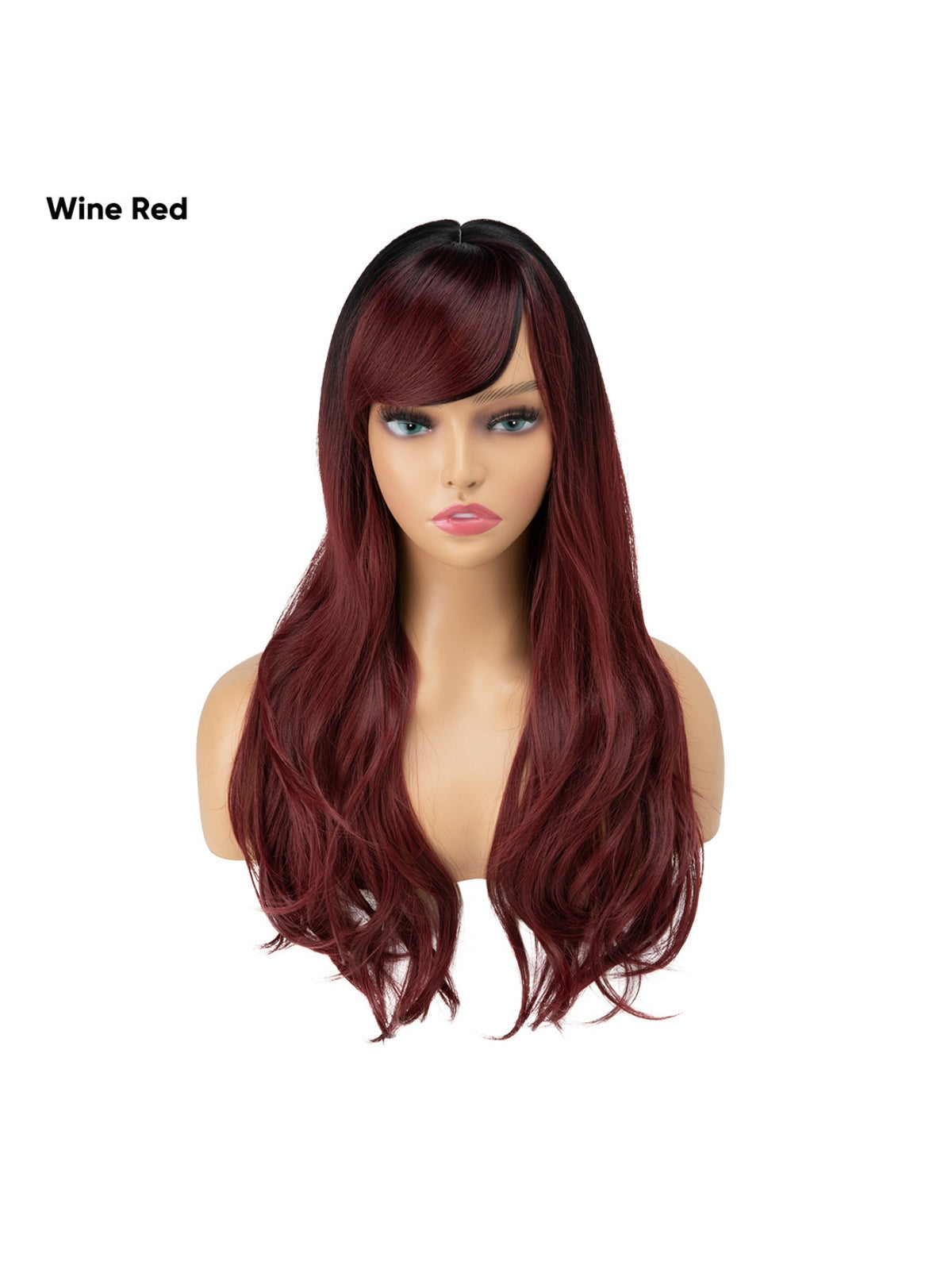 Long, Curly Hair With Side-swept Bangs, Full Head Of Synthetic High-temperature Silk Wig