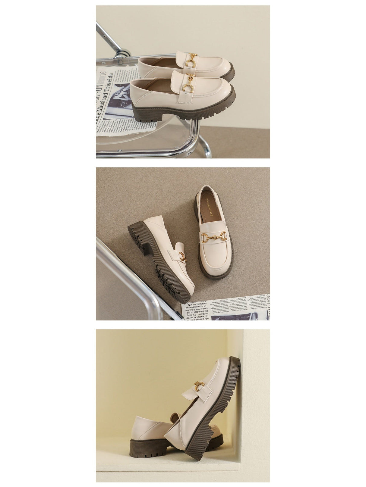 Liber Spring and Autumn Thick-soled Metal Buckle Women's Loafers