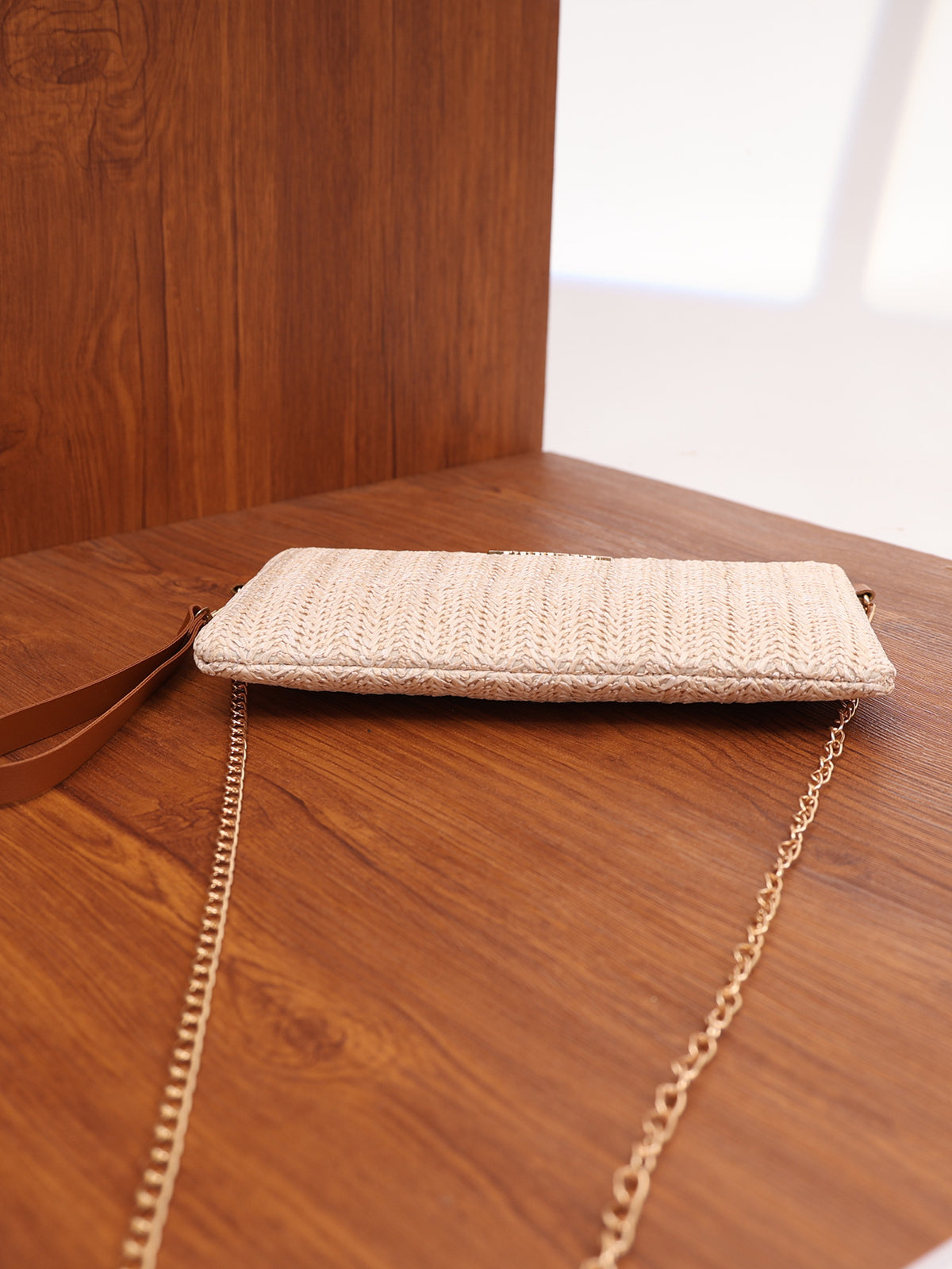 Solid Color Vacation Straw Crossbody Bag